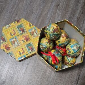 Festive Yellow Holiday Ornament Set